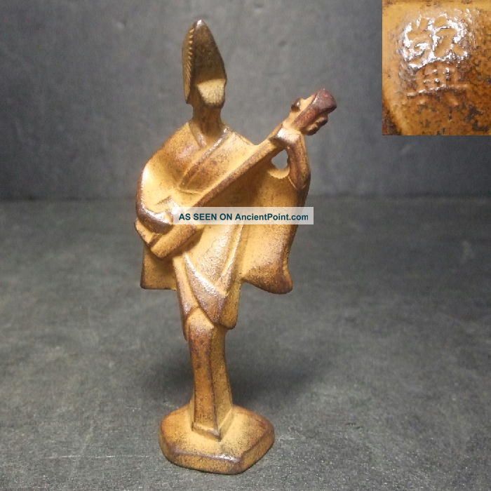F737: Japanese Iorn Statue Of Awa Dance Festival By Great Keiten Takahashi 2 Statues photo