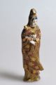 Late 19th C.  Antique Miniature Figurine Of Lady In Rich Dress Satsuma Porcelain Statues photo 1