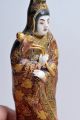 Late 19th C.  Antique Miniature Figurine Of Lady In Rich Dress Satsuma Porcelain Statues photo 5
