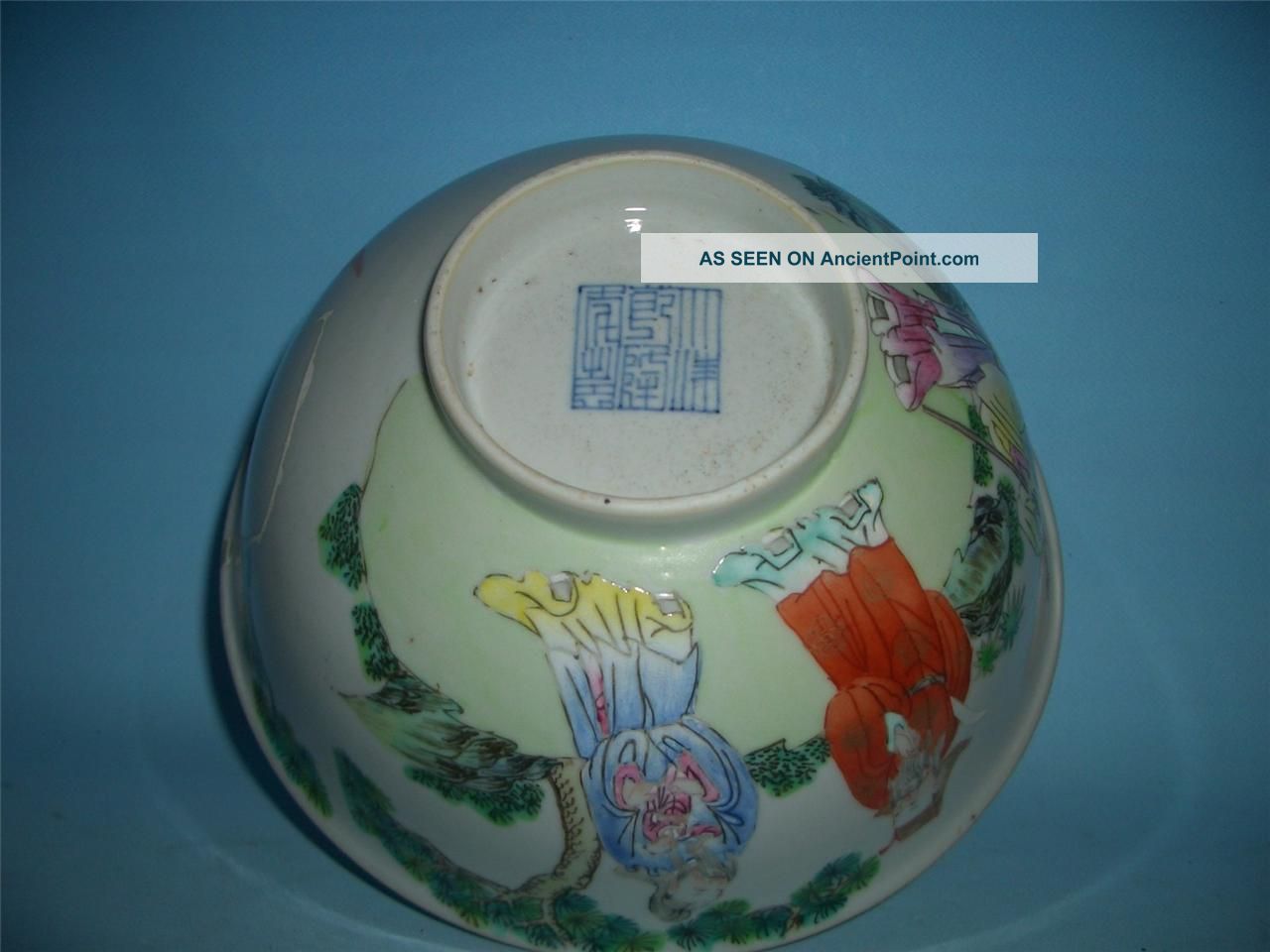 Antique Marked Famille Verte Chinese Porcelain Bowl Bowls photo