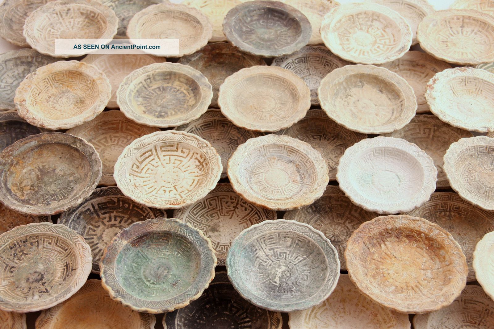 50 Chinese Antique Porcelain Saucers From A Shipwreck Plates photo
