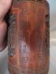 18th C Carved Chinese Bamboo Brush Pot With Figural Scenes & Script Decor Woodenware photo 6