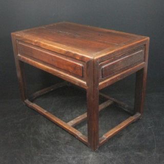 F775: Japanese Wooden Tall Display Stand With Drawer Made From Popular Karaki photo