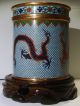 Antique 19th Century Chinese Cloisonne Jar 5 Toed Dragons Chasing Flam Pearl Vases photo 2