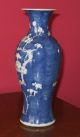 Antique Prunus China Porcelain Vase Blue White Ice Urn Imari Famille Victorian Vases photo 2