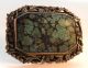 Large Antique Chinese Turquoise Brooch Clip Carved & Repoussed Marked China Other photo 4