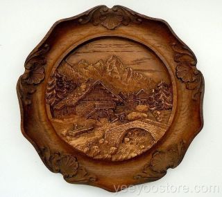 Larger European Carved Wood - Similar Wall Plate - Charger - Plaque photo