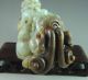 825g Old Chinese Hetian Jade Carved Double Beast Carving Other photo 10