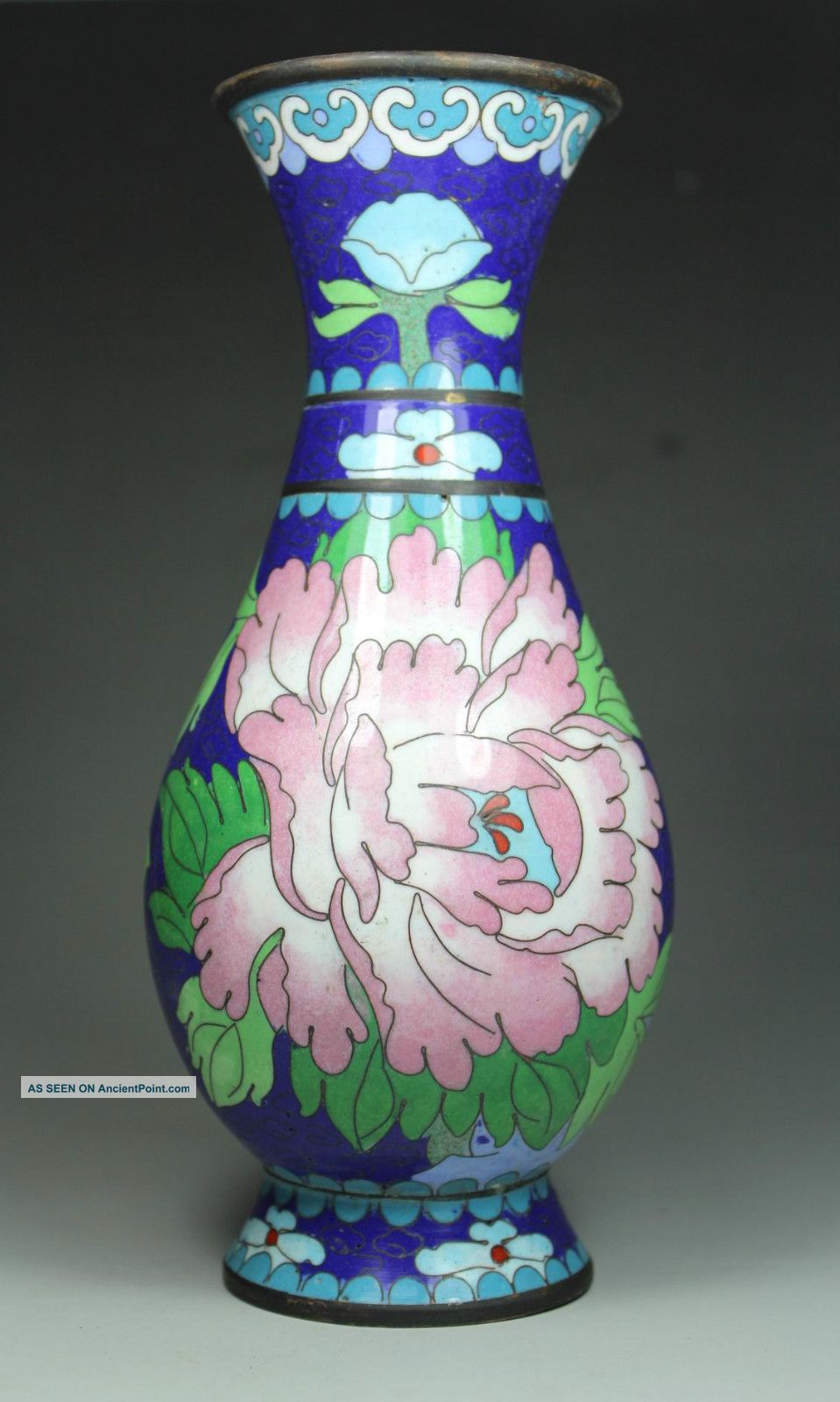 Chinese Old Cloisonne Handwork Painting Flower Vase Decoration Vases photo