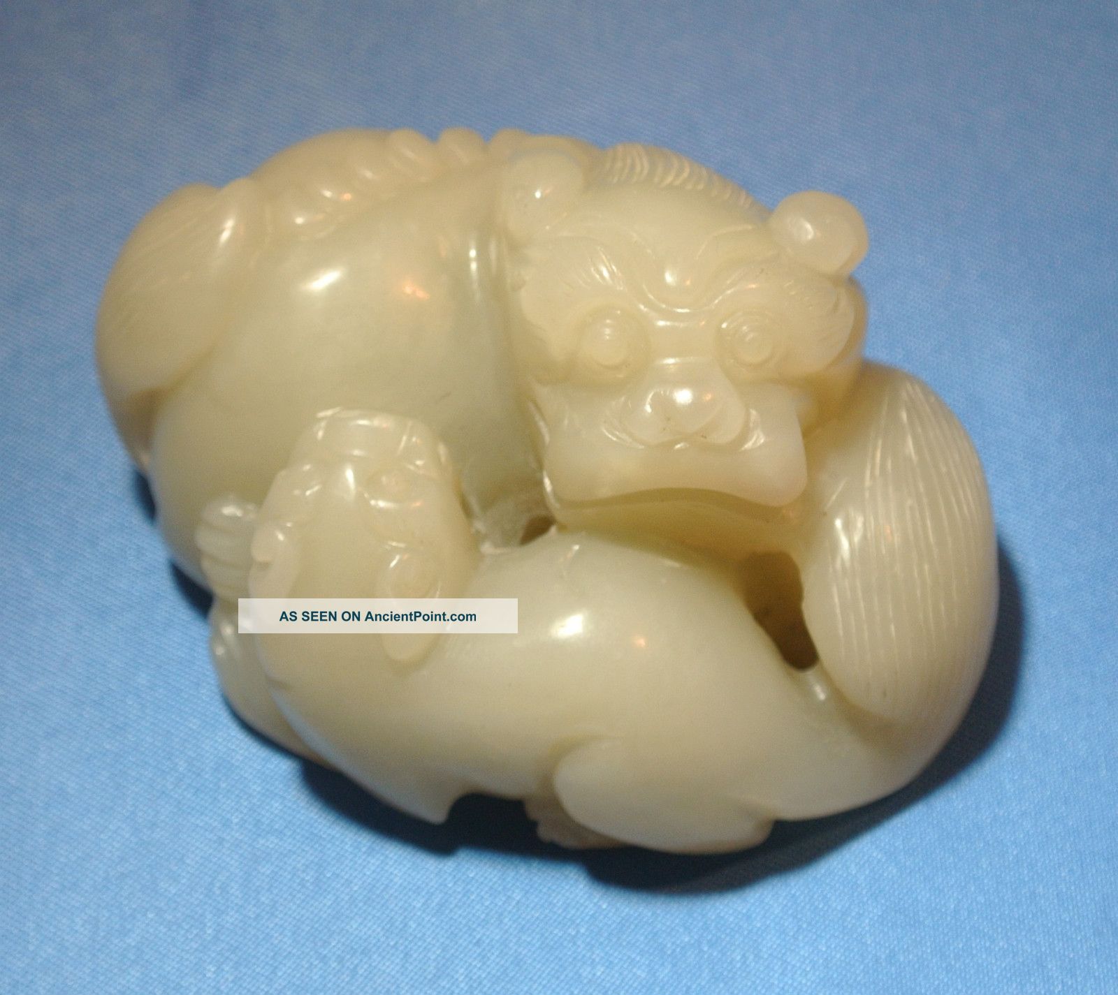 A Chinese Pale Greenish Jade Hardstone Buddhistic Lion Group Other photo