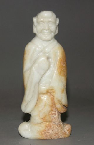 Ancient China Jade Chinese Hetian Jade Hand - Carved Jade Statue Buddha 4inch photo