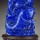Chinese Lapis Lazuli Statue - Fortune Kid,  Carp & Lotus Nr Men, Women & Children photo 1