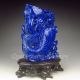 Chinese Lapis Lazuli Statue - Fortune Kid,  Carp & Lotus Nr Men, Women & Children photo 5