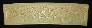 18/19th Antique Chinese Ox Bone Table Screen / Plaque photo