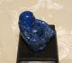 Chinese Carved Lapis Lazuli Stone Buddha Figure On Footed Wooden Stand Nr Buddha photo 4