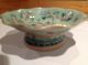 19thc (?) Famille Rose Celadon Footed Bowl With Floral Design With A Grasshopper Bowls photo 3