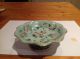 19thc (?) Famille Rose Celadon Footed Bowl With Floral Design With A Grasshopper Bowls photo 4