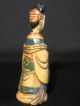 Antique Ox Bone 象牙 Chinese Canton Carved Polychrome Snuff Bottle Empress W.  Fan Snuff Bottles photo 9