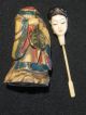 Antique Ox Bone 象牙 Chinese Canton Carved Polychrome Snuff Bottle Empress W.  Fan Snuff Bottles photo 11