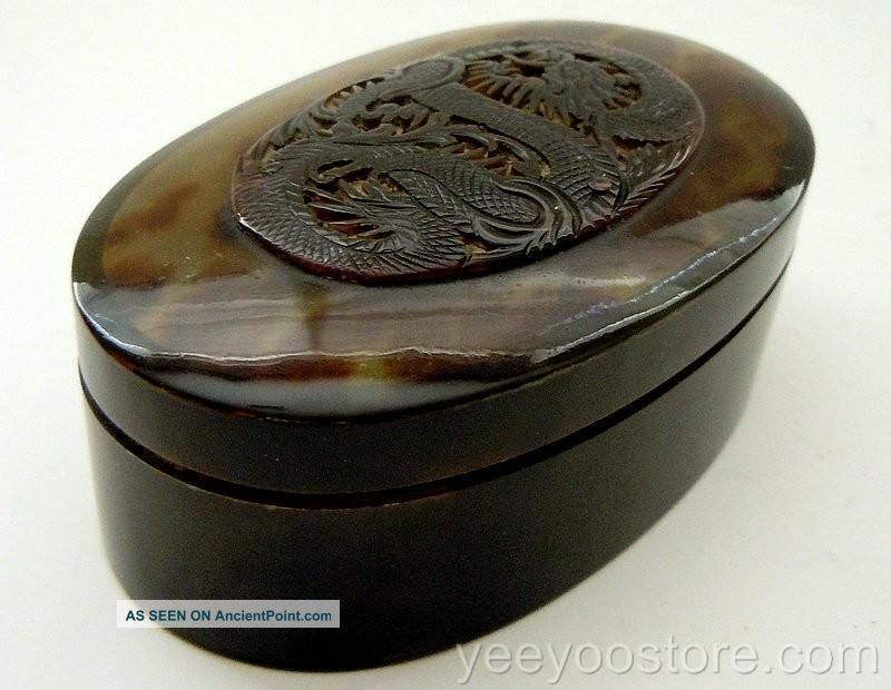 Antique & Rare Chinese/japanese Dragon Tortoise Shell Vanity/dressing Box Other photo