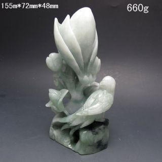 100% Natural Jadeite A Jade Hand - Carved Statues - - Lily&magpie Nr/pc2320 photo
