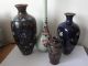 Collection 4 Antique 19thc Japanese Meiji Period Cloisonne Vases Silver Wire Af Cloisonne photo 4