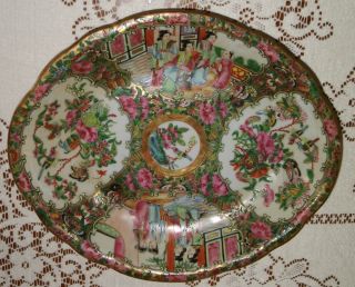 Antique China Rose Medallion Serving Platter/dish 10 - 1/4 