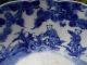 Large 19c Chinese Blue & White Handpainted Bowl,  Figures,  Phoenix Bird Bowls photo 1