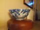 Large 19c Chinese Blue & White Handpainted Bowl,  Figures,  Phoenix Bird Bowls photo 5