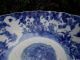 Large 19c Chinese Blue & White Handpainted Bowl,  Figures,  Phoenix Bird Bowls photo 6