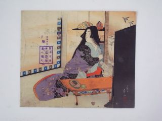 Beauty,  Letter,  Table,  Lacquer Japanese Woodblockprint Orig Kuchi - E Eisen photo