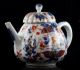 Perfect Lobbed Chinese Porcelain Cov.  Teapot Butterfly 18th Century.  3 Teapots photo 1