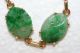 Antique Chinese 14k Yellow Gold Carved Apple Green Jadeite Jade Floral Bracelet Bracelets photo 4