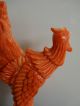 A Chinese Antique Carved Red Coral Phoenix Bird Statue Men, Women & Children photo 5
