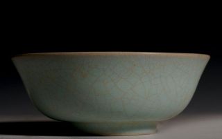 Delicate Chinese Song Celadon Porcelain Ru Kiln Monochrome Glaze Bowl T16m photo