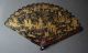 Splendid 19th Century Cantonese Chinese Brise Fan Gilding Lacquer Fans photo 1