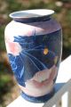 10” Old Asian Chinese Porcelain Vase Japanese Antique Vintage Signed Blue Gold Vases photo 2