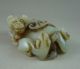 Fine Old Chinese Hetian Jade Carved Double Beast Carving Other photo 1