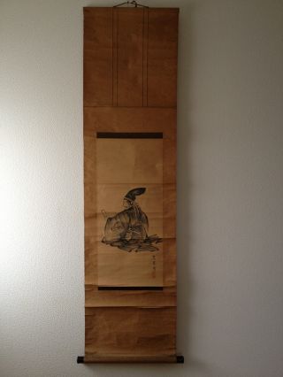 205 Kusunoki Masashige Japanese Antique Hanging Scroll photo