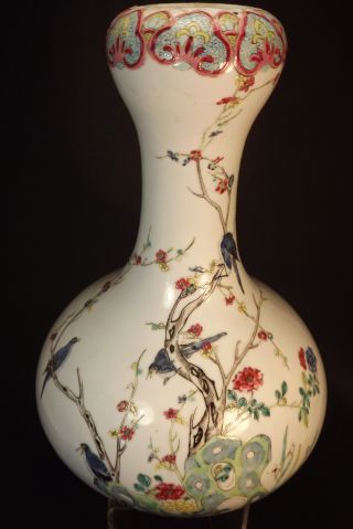 Antique Chinese Republican Period Porcelain Famille Rose Garlic Head Vase photo