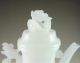 1170g Chinese Afghan Jade Carved Dragon Phoenix Vase Vases photo 8