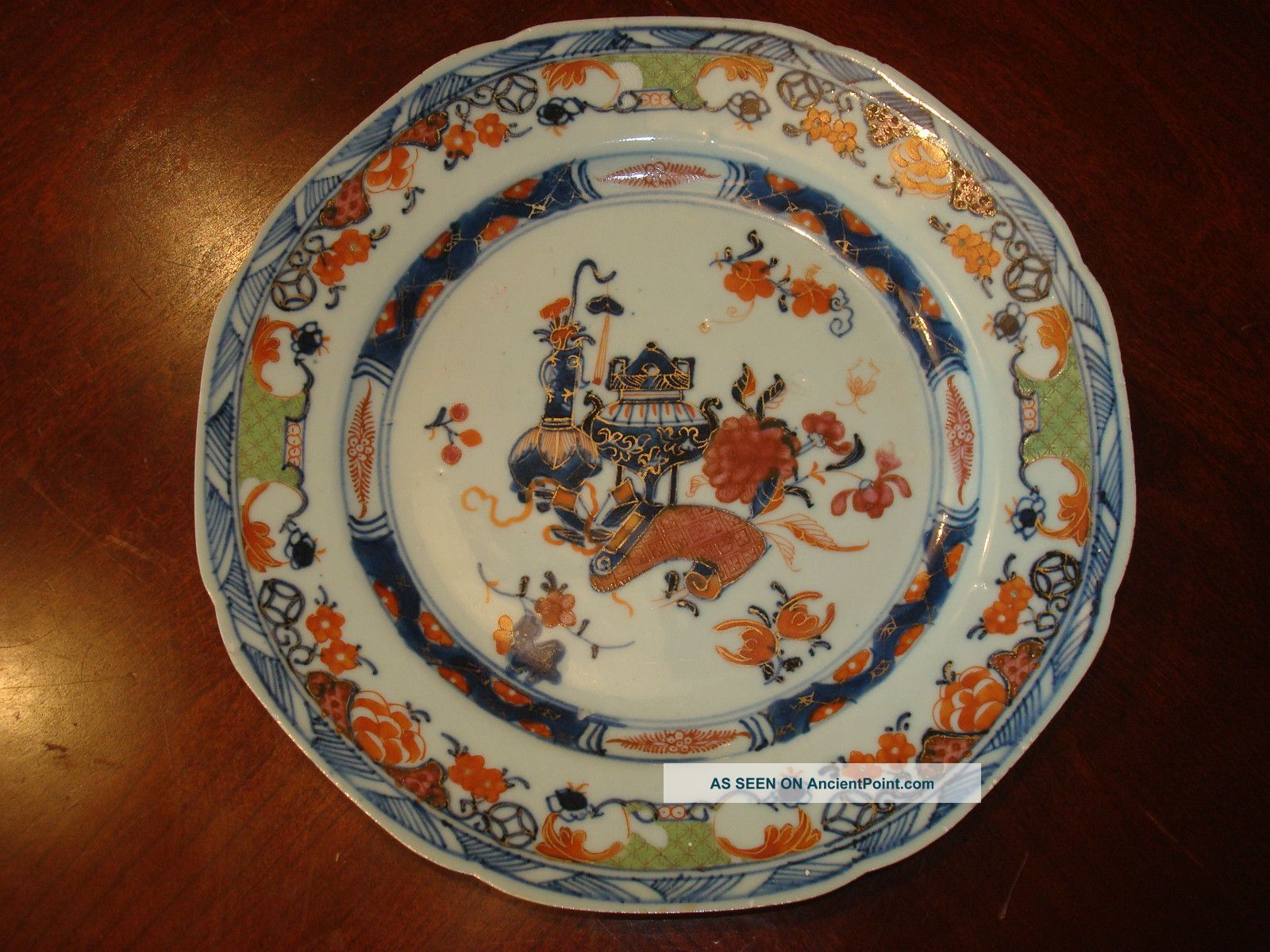 Antique Chinese Famille Rose Imari Plate,  Early 18th C,  Kangxi Period Plates photo