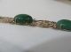 Vtg Estate Solid 14k Gold Green Jade Chinese Export Character Link Bracelet 7 