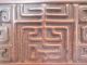 C) 18th C Carved Chinese Rosewood Panel With Dragons In Geometric Design Woodenware photo 2