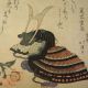 Antique Japanese Woodblock Print Hokkei Surimono Helmet Flowers Edo Period Japan Prints photo 8
