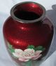 Ando Cloisonné Vase Roses On Front Birds On Back Vases photo 5