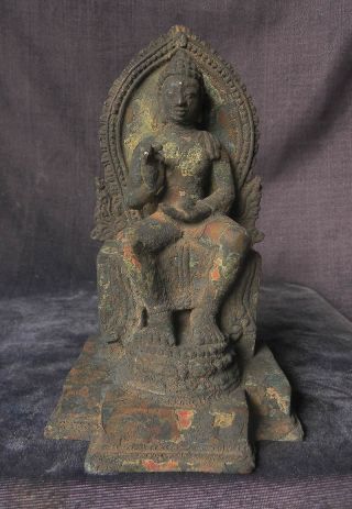 Highly Rare Recently Discovered Bronze Buddha,  8th Or 9th Century photo