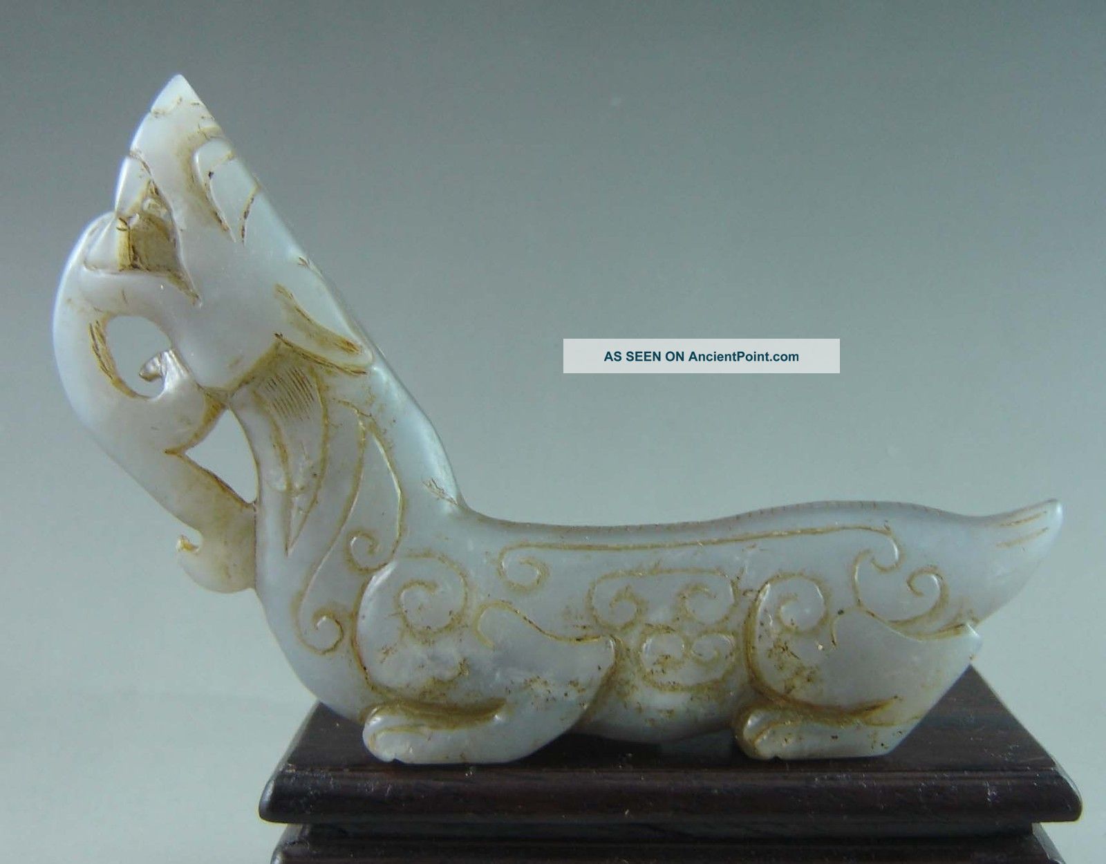Old Chinese Hetian Jade Carved Dragon Carving Other photo