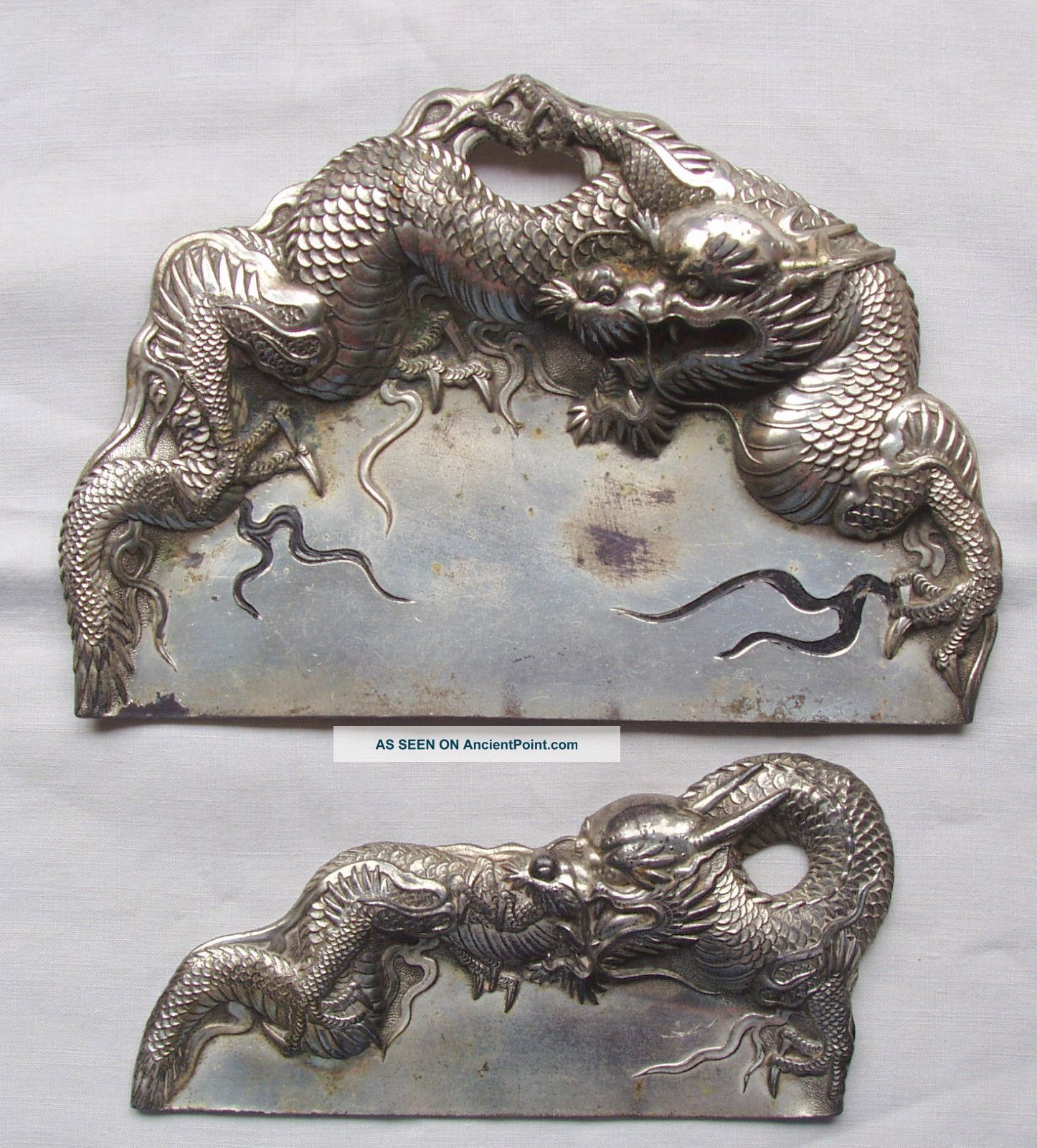 Antique Japanese Crumb Tray And Scraper,  Showing Dragon Made In Japan Other photo