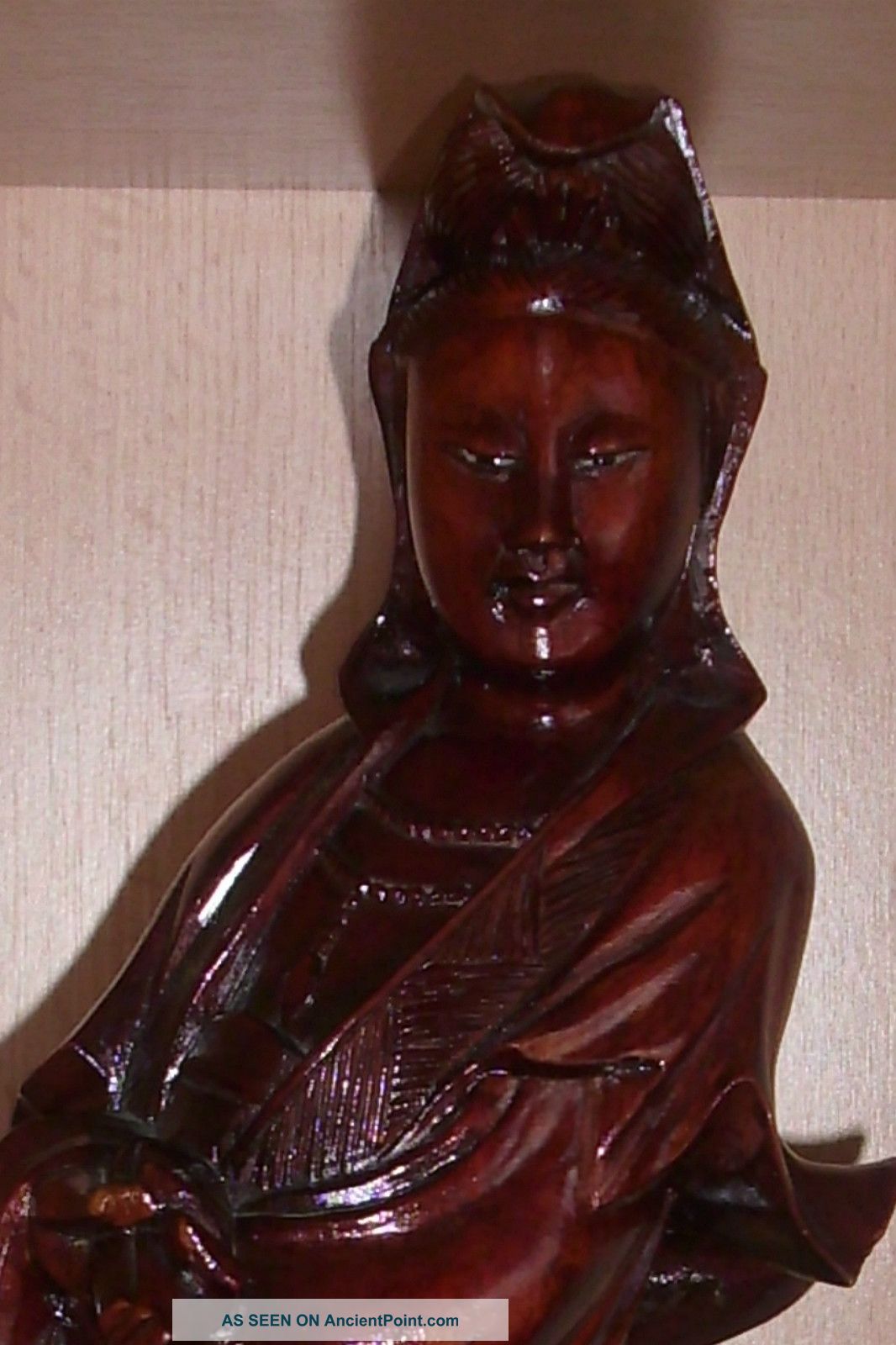 Chinese Wood Carved Figure Of Guan Yin Kwan Yin Kwan-yin photo